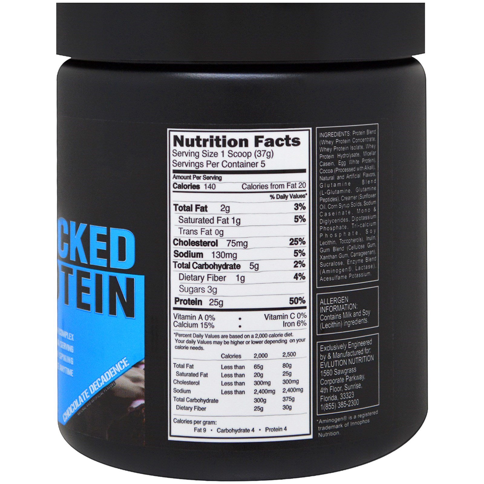 EVLution Nutrition, Stacked Protein Powder Drink Mix, Chocolate