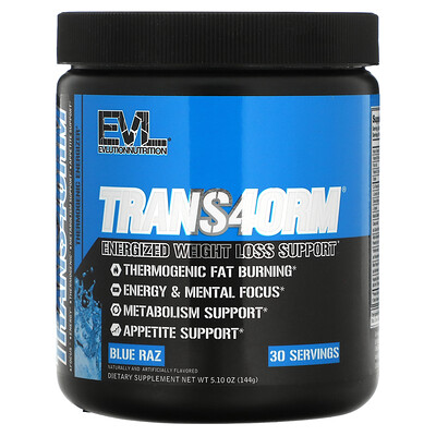 

EVLution Nutrition, Trans4orm, Blue Raz, 5.10 oz (144 g)