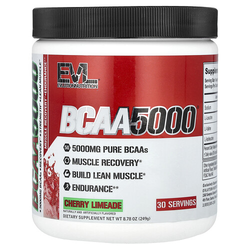 Evlution Nutrition BCAA5000®, Cherry Limeade, 8.78 oz (249 g)