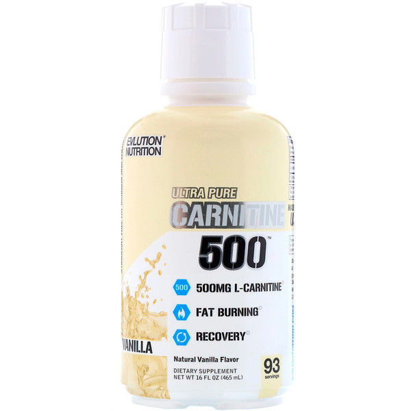 EVLution Nutrition, Carnitine500, ваниль 16 унц. (465 мл)