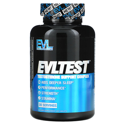 EVLution Nutrition EVLTest, комплекс тестостероновой поддержки, 120 таблеток
