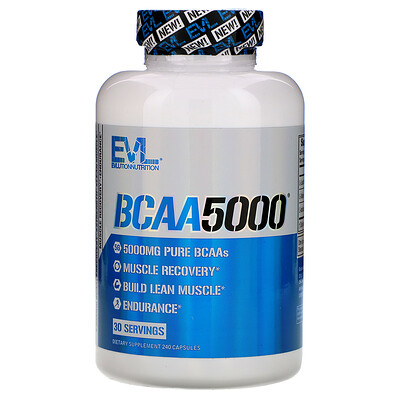 EVLution Nutrition BCAA5000, 240 капсул