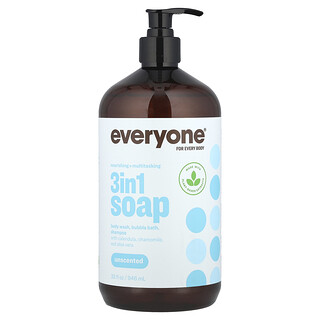 Everyone, 3 u 1 sapun, gel za tuširanje, pjenušava kupka, šampon, bez mirisa, 946 ml