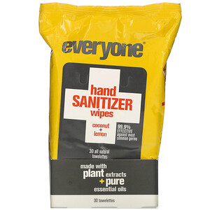 Отзывы о евриван, Hand Sanitizer Wipes, Coconut + Lemon, 30 Towelettes