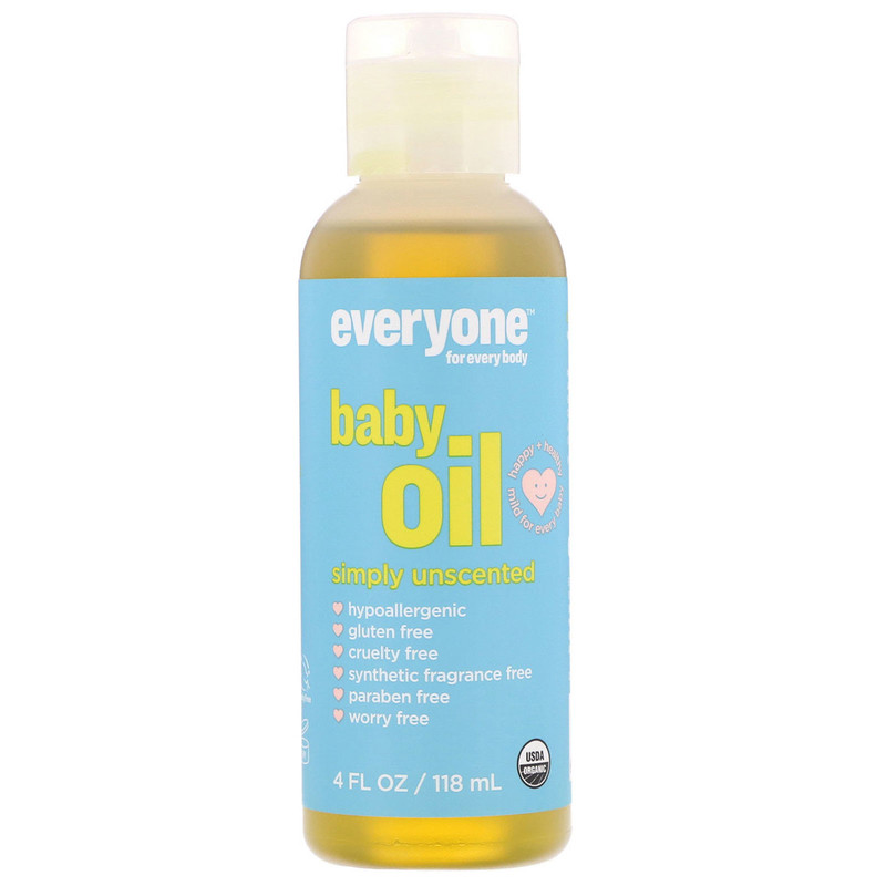 Everyone, Organic Baby Oil, Simply Unscented, 4 fl oz (118 ml) iHerb