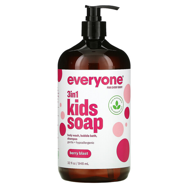 Everyone‏, 3 In 1 Kids Soap, Body Wash, Bubble Bath, Shampoo, Berry Blast, 32 fl oz (946 ml)