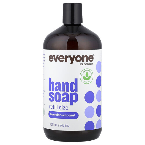 Everyone, Jabón para manos, Repuestos, Lavanda y coco, 946 ml (32 oz. líq.)