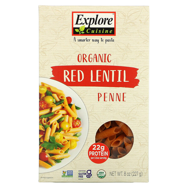 Organic Red Lentil Penne, 8 oz (227 g)