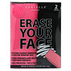 Erase Your Face, Reusable Make-Up Removing Cloths, Pink and Black, 2 Cloths