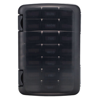 Ezy Dose, Weekly 3X/Day Pill Organizer with Case, Black, 1 Count