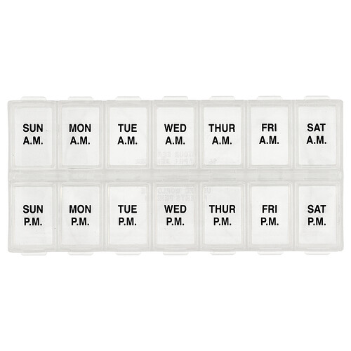 Ezy Dose, Weekly AM/PM Pill Reminder, wöchentliche Pillenerinnerung morgens und abends, natürlich, 1 Stück