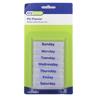 Ezy Dose, Pill Planner, Weekly 4X Day with Pop Outs, 1 Count