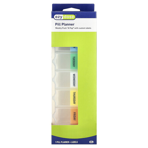 Ezy Dose, Pillenplaner, wöchentlicher Push 'N Pop® mit benutzerdefinierten Etiketten, 2XL, 1 Stück
