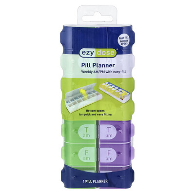 Product Image for Ezy Dose, Pill Planner, Weekly AM/PM with Easy-Fill, 1 Count