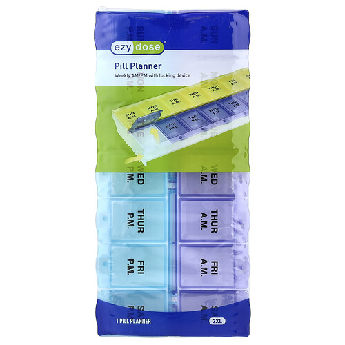 Ezy Dose, Weekly AM/PM with Locking Device Pillenplaner, 2 XL, 1 Stück