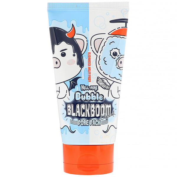 Elizavecca, Milky Piggy, Hell-Pore, Bubble Blackboom Charcoal Pore Pack, schwarze Schaummasse, Porenmaske aus Aktivkohle, 150 ml (5,07 fl. oz.)