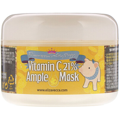 Elizavecca Milky Piggy, маска для лица с витамином С 21% разогревающая, 100 г (3,53 унции)