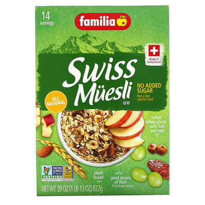 Familia Швейцарские мюсли, без добавленного сахара, 822 г (29 унций)