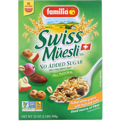Купить Familia Swiss Muesli, Не содержит добавленного сахара, 908 г (32 унций)