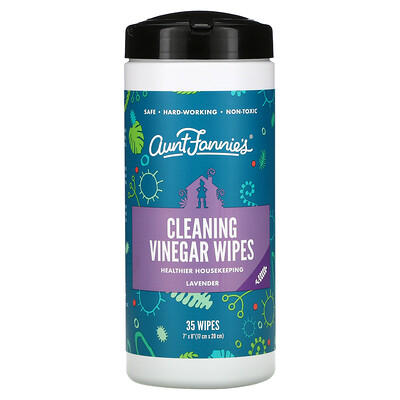 Aunt Fannie's Cleaning Vinegar Wipes, Lavender, 35 Wipes