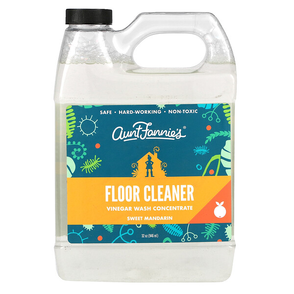 Aunt Fannie's, Floor Cleaner, Vinegar Wash Concentrate, Sweet Mandarin, 32 oz (946 ml)