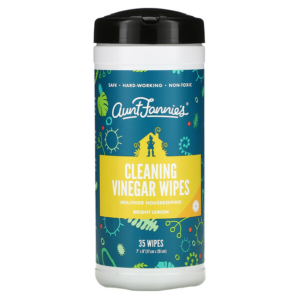 Cleaning Vinegar Wipes, Bright Lemon, 35 Wipes