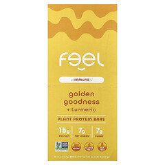 Immune, батончики з рослинним протеїном, Golden Goodness + куркума, 10 батончиків по 57 г