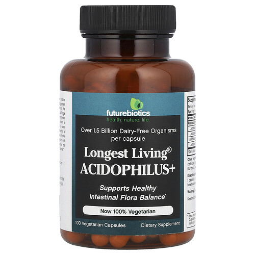 Futurebiotics, Longest Living Acidophilus+, 100 vegetarische Kapseln