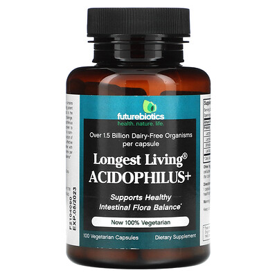 

Futurebiotics Longest Living Acidophilus +, 100 вегетарианских капсул