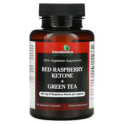 FutureBiotics Кетоны из красной малины + зеленый чай 60 вегетарианских капсул