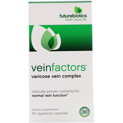 

VeinFactors, противоварикозный комплекс, 90 вегетарианских капсул