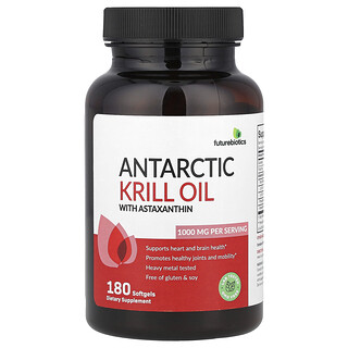 Futurebiotics, Huile de krill antarctique à l'astaxanthine, 180 capsules à enveloppe molle