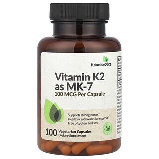 Futurebiotics, Vitamine K2 sous forme de MK-7, 100 µg, 100 capsules végétariennes