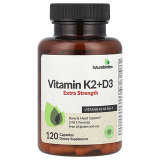 Futurebiotics, Vitamines K2 et D3, Extrapuissantes, 120 capsules