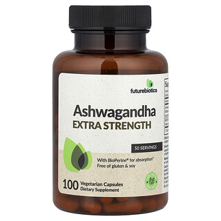 Futurebiotics, Ashwagandha, Ekstra Güçlü, 100 Vejetaryen Kapsül