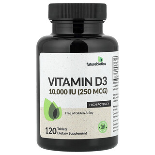 Futurebiotics, Vitamin D3, 250 mcg (10.000 IE), 120 tabletter
