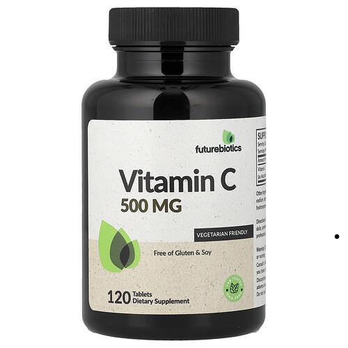 フューチャービオティック Futurebiotics, ビタミンC、500mg、タブレット120粒