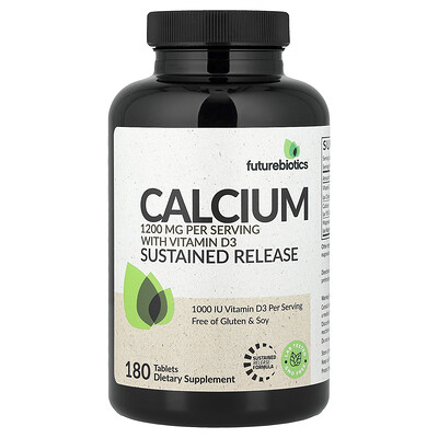 Product Image for Futurebiotics, Calcium With Vitamin D3, Sustained Release, 180 Tablets