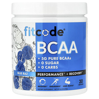 فيتكود‏, أحماض أمينية متشعبة السلسلة (BCAA)، نكهة التوت الأزرق، 8.5 أونصات (240 جم)