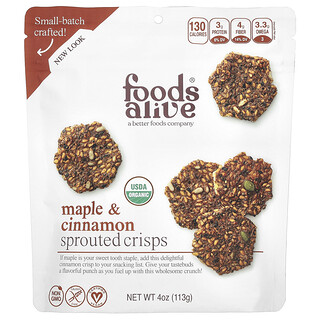 Foods Alive, Chips încolțit, arțar și scorțișoară, 4 oz (113 g)