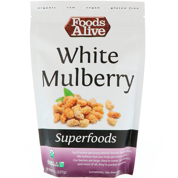 Foods Alive, Superfoods, Weiße Maulbeere, 227 g