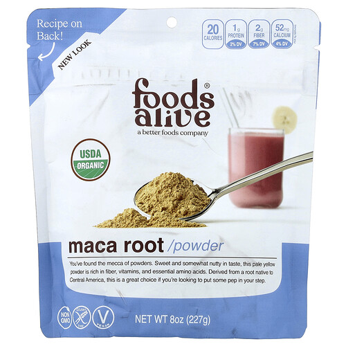 Foods Alive, Raíz de maca orgánica en polvo, 227 g (8 oz)