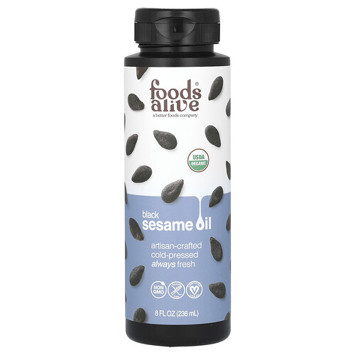 Foods Alive, Bio-Schwarzes-Sesamöl, 236 ml (8 fl. oz.)