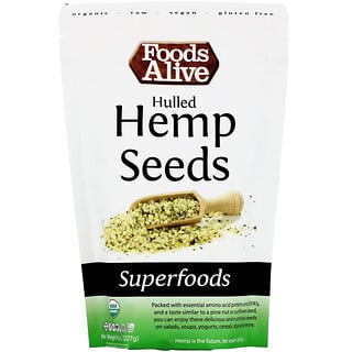 Foods Alive, Superfoods, Organic Hulled Hemp Seeds, 8 oz (227 g)