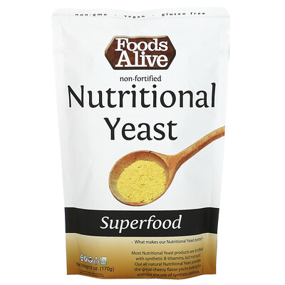 Foods Alive суперфуд, необогащенные пищевые дрожжи, 170 г (6 унций)