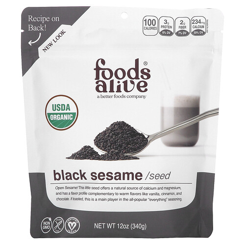 Foods Alive, Organic Black Sesame Seed, 12 oz (340 g)