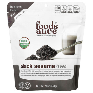 Foods Alive, Semilla de sésamo negro orgánico, 340 g (12 oz)