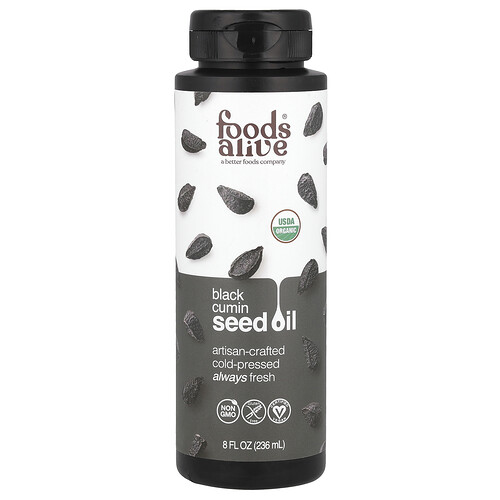 Foods Alive, Organic Black Cumin Seed Oil, Bio-Schwarzkümmelöl, 236 ml (8 fl. oz.)