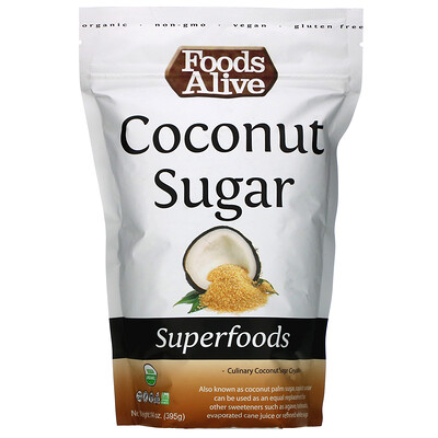 Foods Alive суперфуд, органический кокосовый сахар, 395 г (14 унций)
