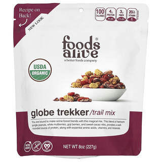 Foods Alive, Økologisk Trail Mix, Globe Trekker, 227 g